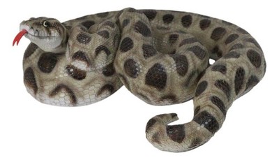 Realistic Ferocious Coiled Boa Snake Hand Painted Taxidermy Statue