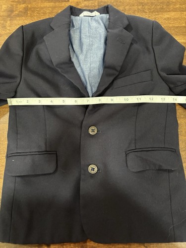 Nordstrom Boys Size 7 Navy Blue Blazer Sport Coat Jacket Wool Blend Gold Button - Picture 8 of 9