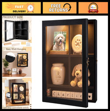 Pet Memorial Shadow Box with Light 12x16" Keepsake Display Case for Dogs  Cats,