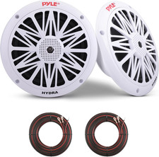 6.5 Inch Dual Marine Speakers - 2 Way Waterproof and Weather Resistant Outdoor