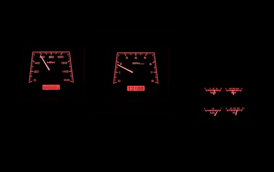 Chevrolet Camaro 1969 Dakota Digital kit de calibre LED negro/rojo VHX-69C-CAC-K-R Foto 2 de 4