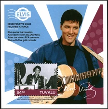 TUVALU 2016 Foglio francobolli Elvis Presley - Vita nei francobolli MNH #30793