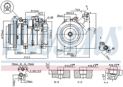 NISSENS 89312 Kompressor, Klimaanlage für MITSUBISHI