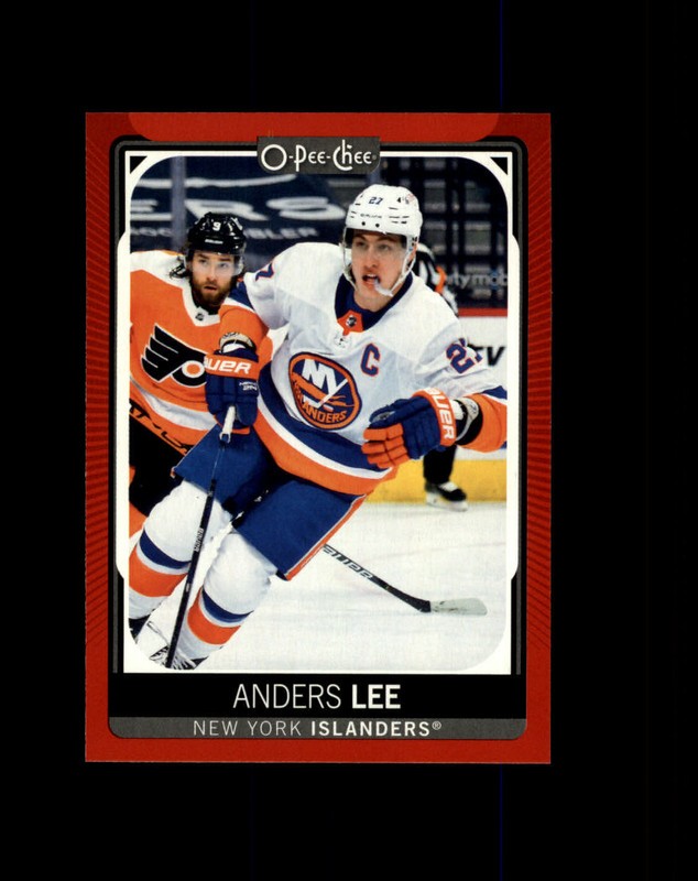 #70 Anders Lee New York Islanders 2021-22 O-Pee-Chee Red Border Parallel SP