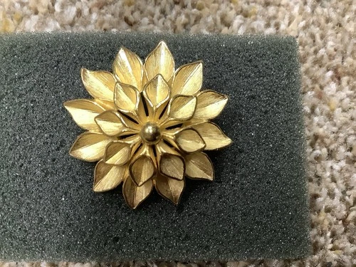 Vintage Costume Jewelry Brooch LR Lady Remington