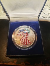 2000 American Silver Eagle 1 oz Fine Silver Dollar – Colorized Walking Liberty 94.43 per troy oz