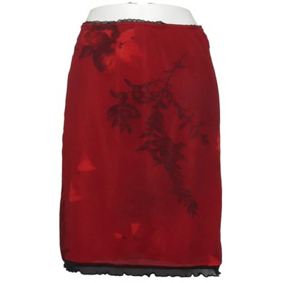 3 Suisses, Rock, Größe: 40, Rot/Schwarz, Blumen, Damen #iWw