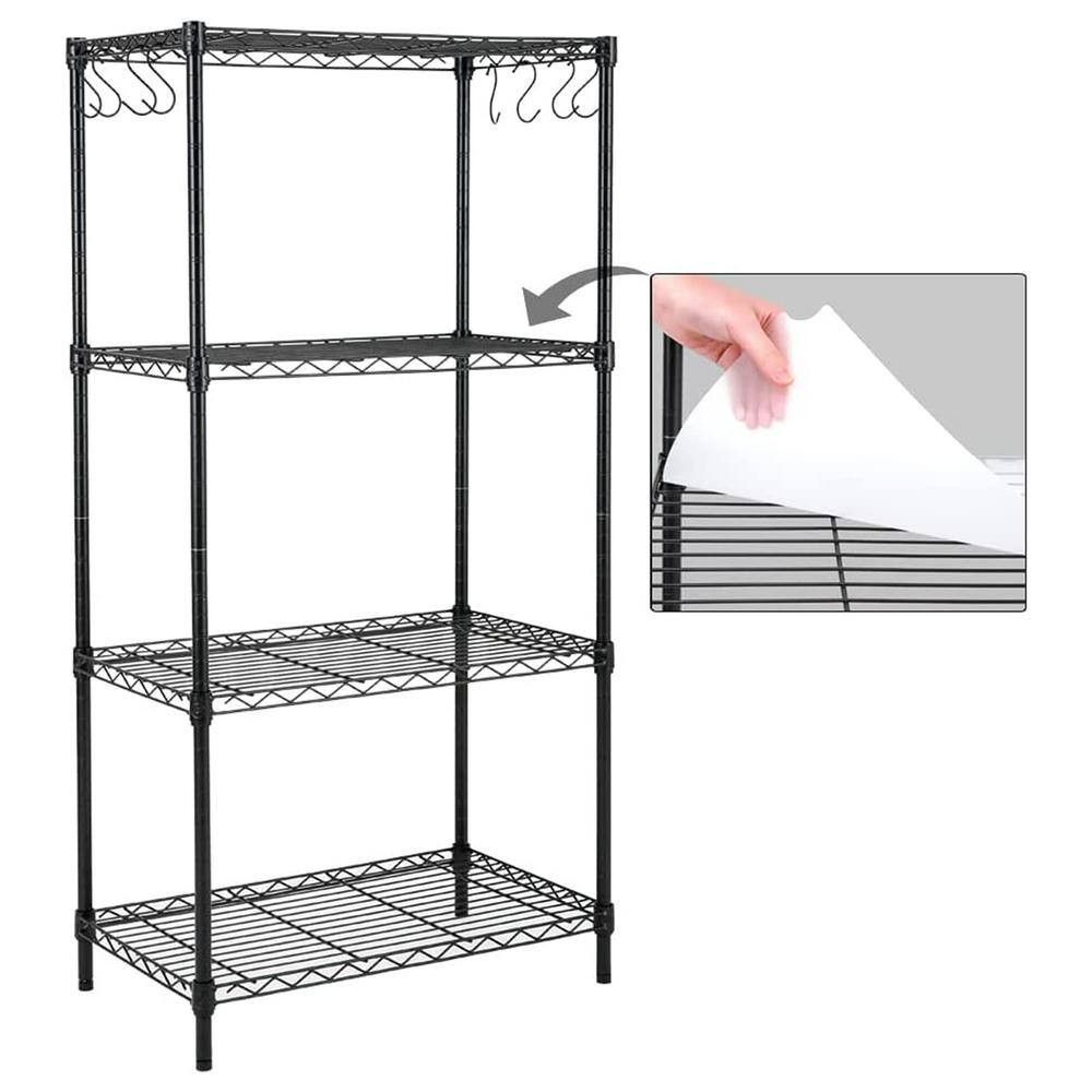 Black 4-Tier Adjustable Metal Garage Storage Shelving Unit (23.6 In. W X 47 In. 