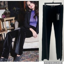 NWT Betabrand Dress Pants Yoga Velour Pants Size Small Pull On Black