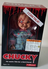Child's Play 15" Chucky Scarred Talking Mega Scale Doll with Sound Mezco 
