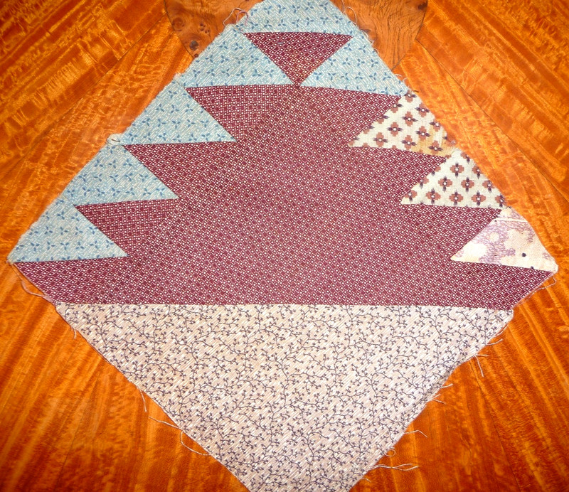 Antique Vintage Sawtooth or Old Maid's Whim Quilt Block  c. 1880-1910’s