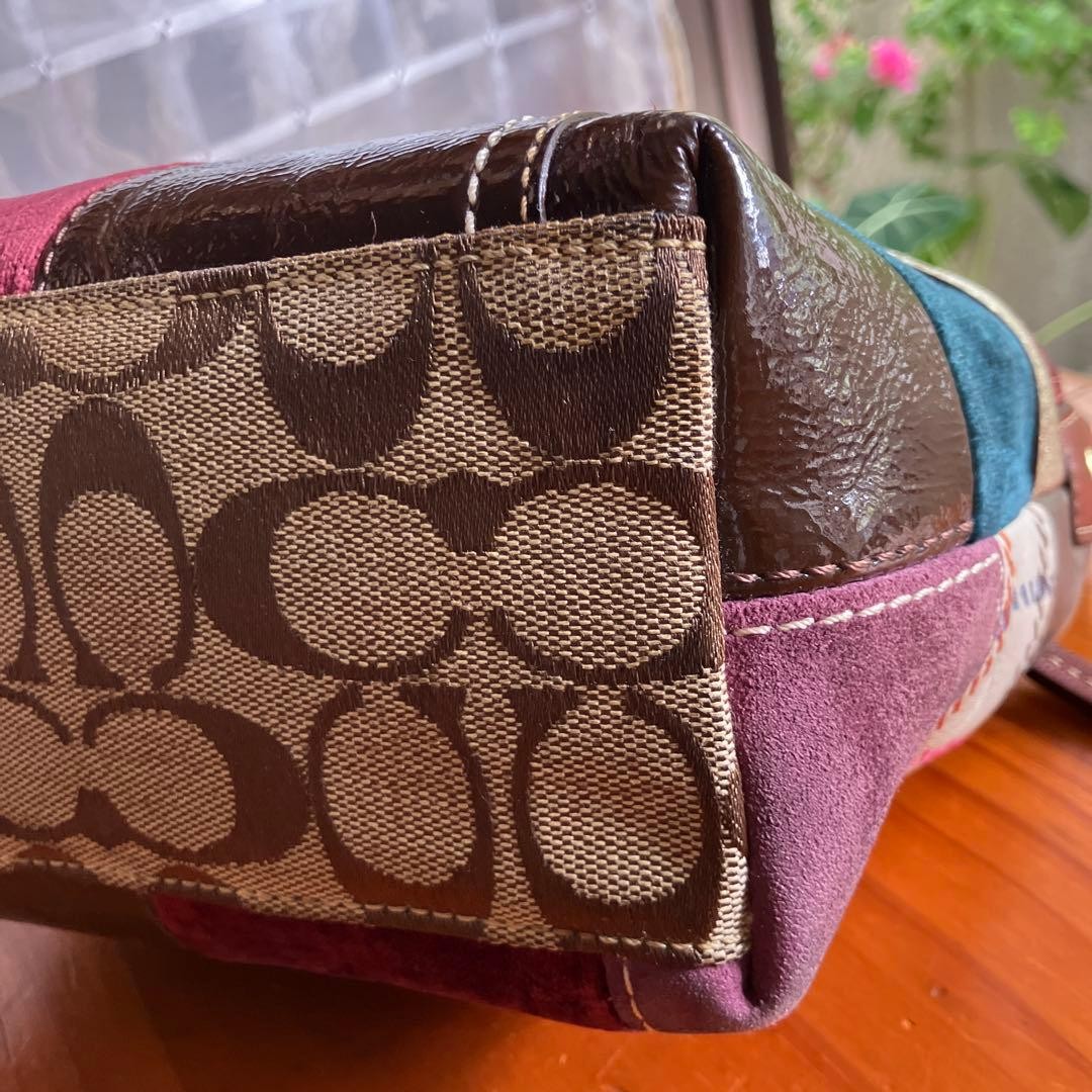 Authentic Coach Patchwork Handbag 40928 Multicolo… - image 11