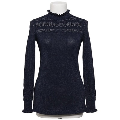 Warehouse, Bluse, Größe: 36, Blau, Musterstrick, Damen #C2U