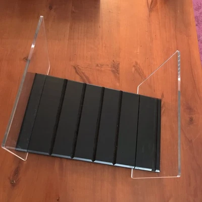 SUPPORT de rangement pour VINYLES - Bois Noir & Plexiglas - Photo 1/3