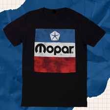 MOPAR CLASSIC LOGO Distressed Vintage BLACK MEN WOMEN Round Neck T-Shirt Ani