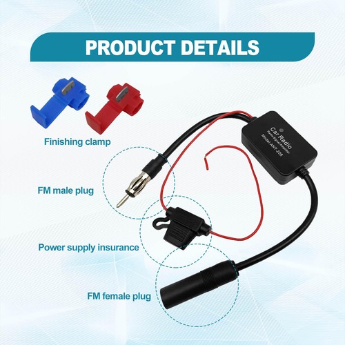 12V Car Antenna Booster 25 db Signal Reception Amplifier, black  - Picture 3 of 7