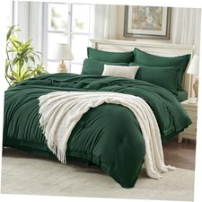 King Size Comforter Set with Sheets Dark Emerald King 104"x90" 04 - Emerald