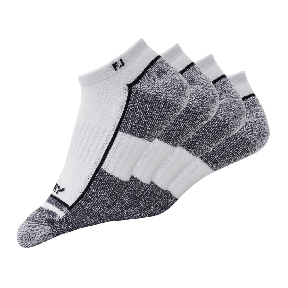 FootJoy Men's ProDry Low Cut 2-Pack Socks, White XL, Fits-Shoe 12-15, 