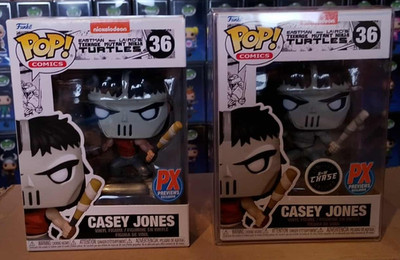 Funko Pop Comics TMNT Turtles Casey Jones PX Preview Common + CHASE #36