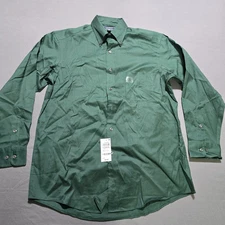 Club Room Dress Shirt Men's 15.5 32 33 Brazilian Green Regular Fit performance