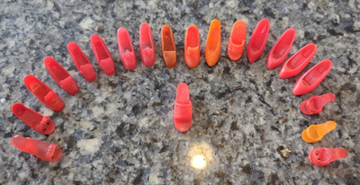 Vintage Barbie Francie Clone Mod Mixed Shoe Lot Red, Orange Hong Kong Korea See!