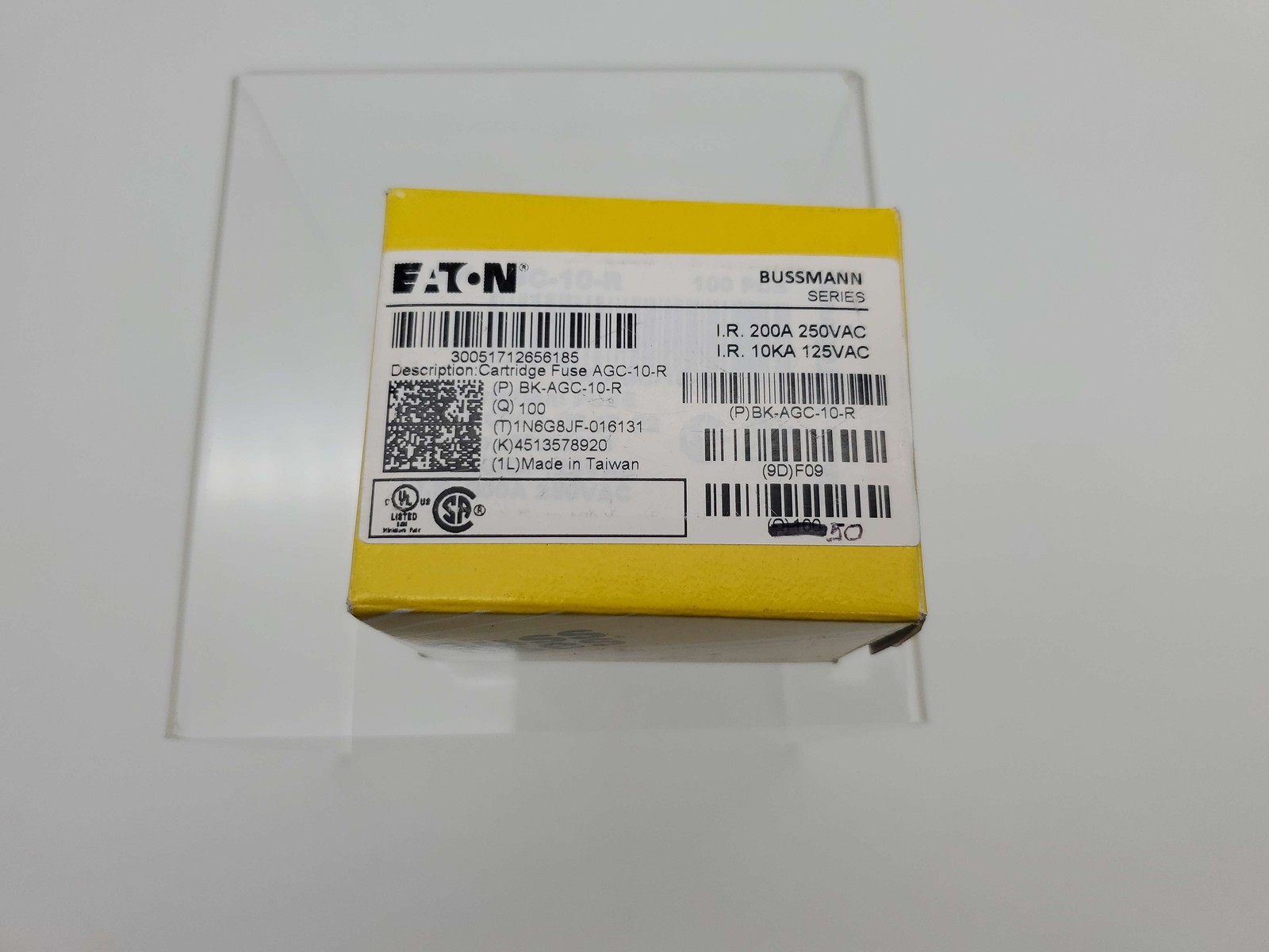 Bussmann AGC-10-R Fuses 10A 250V Fast Acting Glass Tube Pack of 50