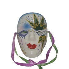 Vintage Hand Painted Porcelain Mardi Gras Mas...