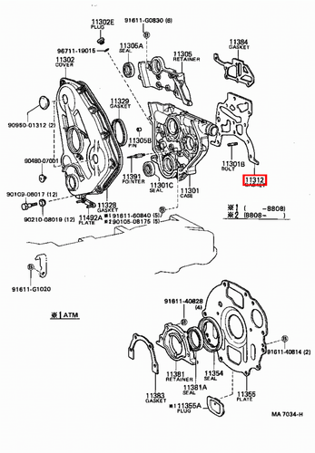 Genuine Hilux LN171 LN170 LN167 LN166 3L 5L 2L Timing Gear Cover Case Gasket - Picture 11 of 20
