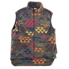 The Nature Company Vintage High Low Aztec Fleece Vest Men's Large USA Made 90s