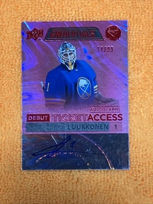 /99 Ukko-Pekka Luukkonen RC AUTO 2021-22 UD Credentials #DTAA-UL RED AUTOGRAPH