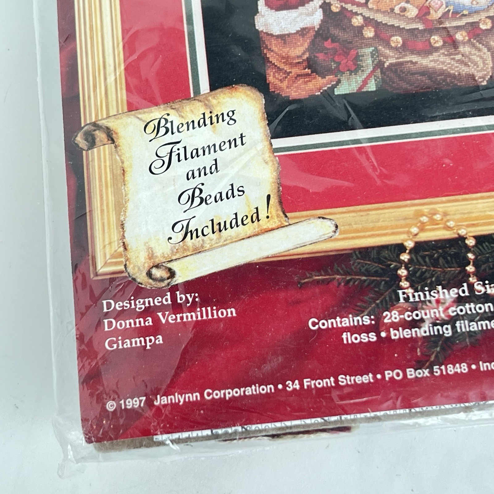 Janlynn Santa's Fireplace 1997 Donna Vermillion Giampa Counted Cross Stitch