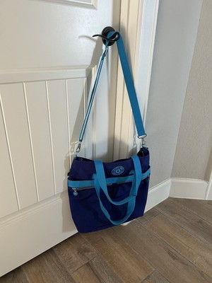 Kipling  Angie  Crossbody Fabric Tote Violet & Blue Two Tone Zip Close 16  x 14 