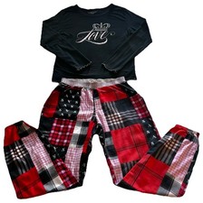 Victoria s Secret Long Pajama Set Top-L Pants-XS Red/Black/Pink/Gray