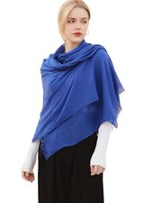 Pashmina Shawl Party Wraps Evening Dress Bridesmaid Long Cotton Dark Blue 26