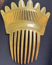 Vintage Butterscotch Bakelite Hair Comb 4x4.5 Tested As Seen