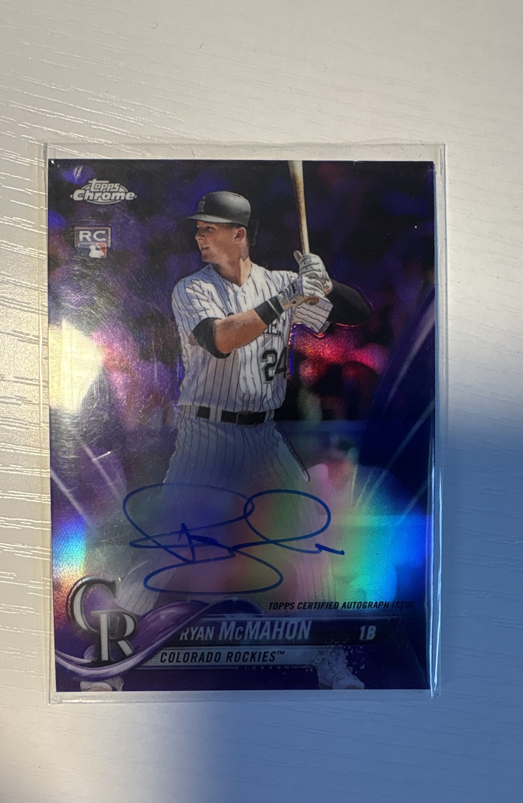 2018 Topps Chrome - Rookie Autographs Ryan McMahon #RA-RM Purple Refractor /250