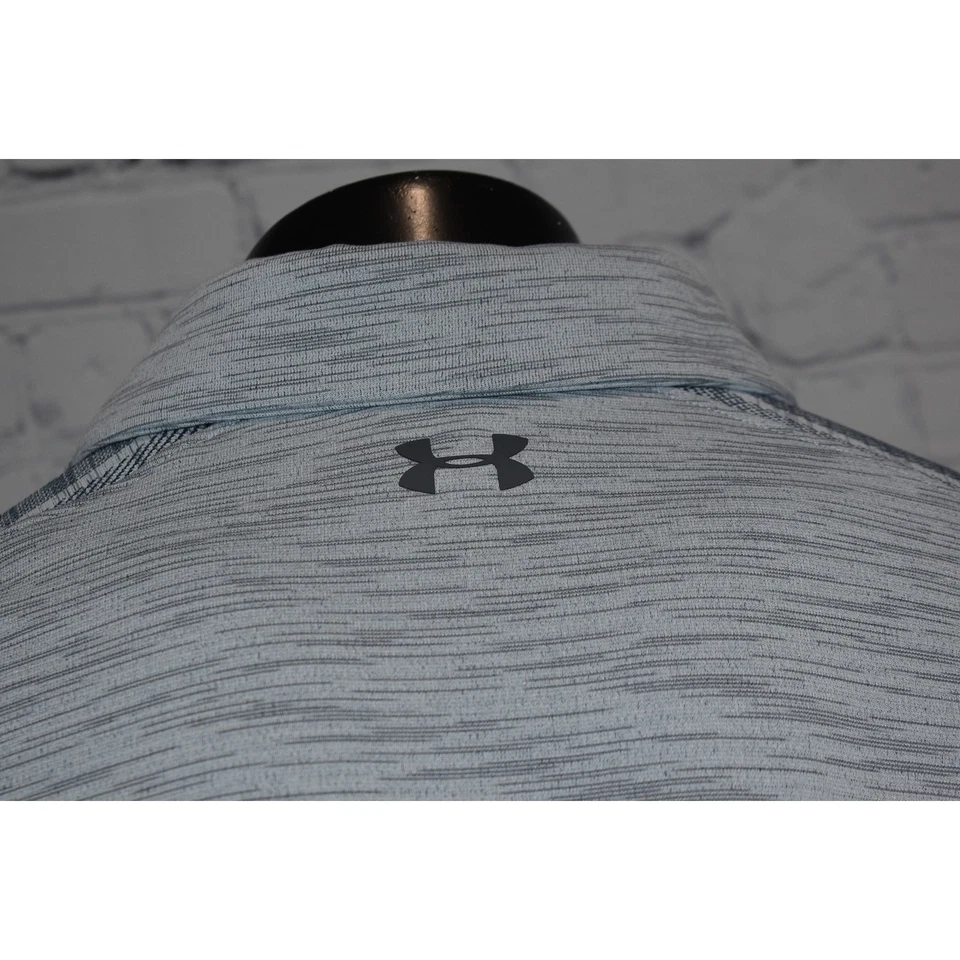 Under Armour Golf Playoff Polo Shirt Mens Size 2XL Loose HeatGear Gray  - Image 4 of 4