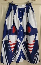 VTG Ralph Lauren Polo Long Skirt French Nautical Sailor Red White Blue RARE READ