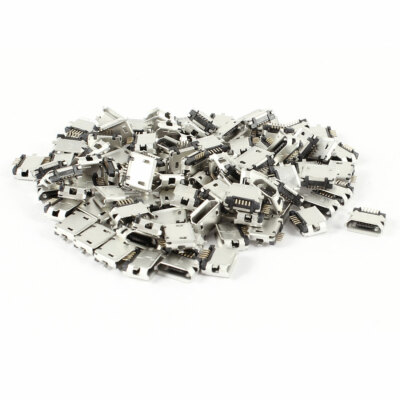 100 Pcs Mobile Phone Type B Micro USB 5 Pin Female Jack Port Socket Connector