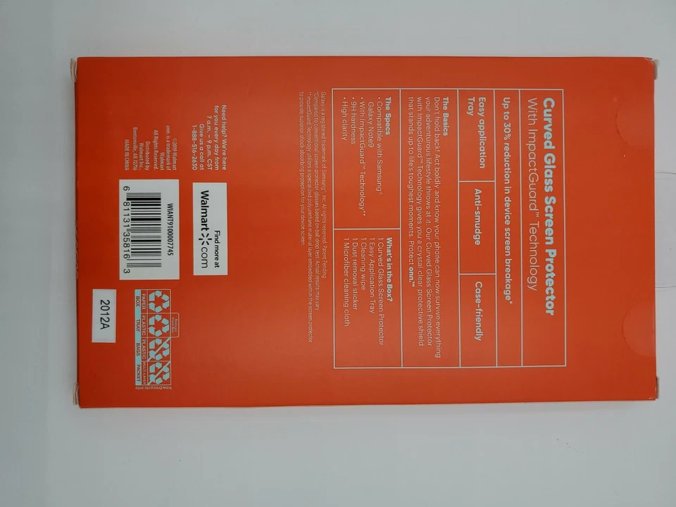 SAMSUNG GALAXY NOTE 9 CURVED GLASS SCREEN PROTECTOR PROTECT ONN - Image 2 of 4