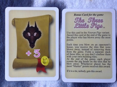 THREE LITTLE PIGS - Veteran Pig Variant  / 2017 tabletop day promo card 
