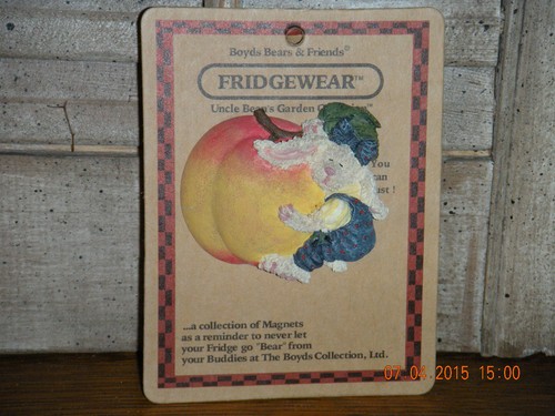 Boyds Bears 2000 ~PEACH~ FRIDGEWEAR MAGNET STYLE #26904 - 第 1/3 張圖片