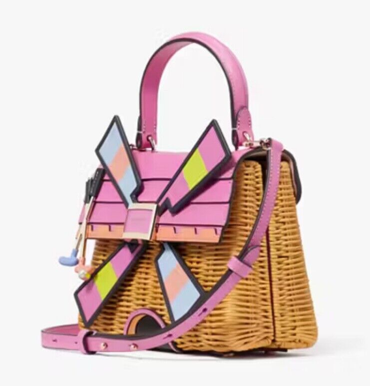Kate Spade Tee Time Wicker 3D Windmill Top-handle Bag NWT Kate Spade Tee Time Wicker 3D Windmill Top-handle Bag NWT