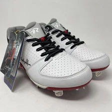 Ringor Flite Spike Softball Cleats Womens 8 White Soundwaves Shoes