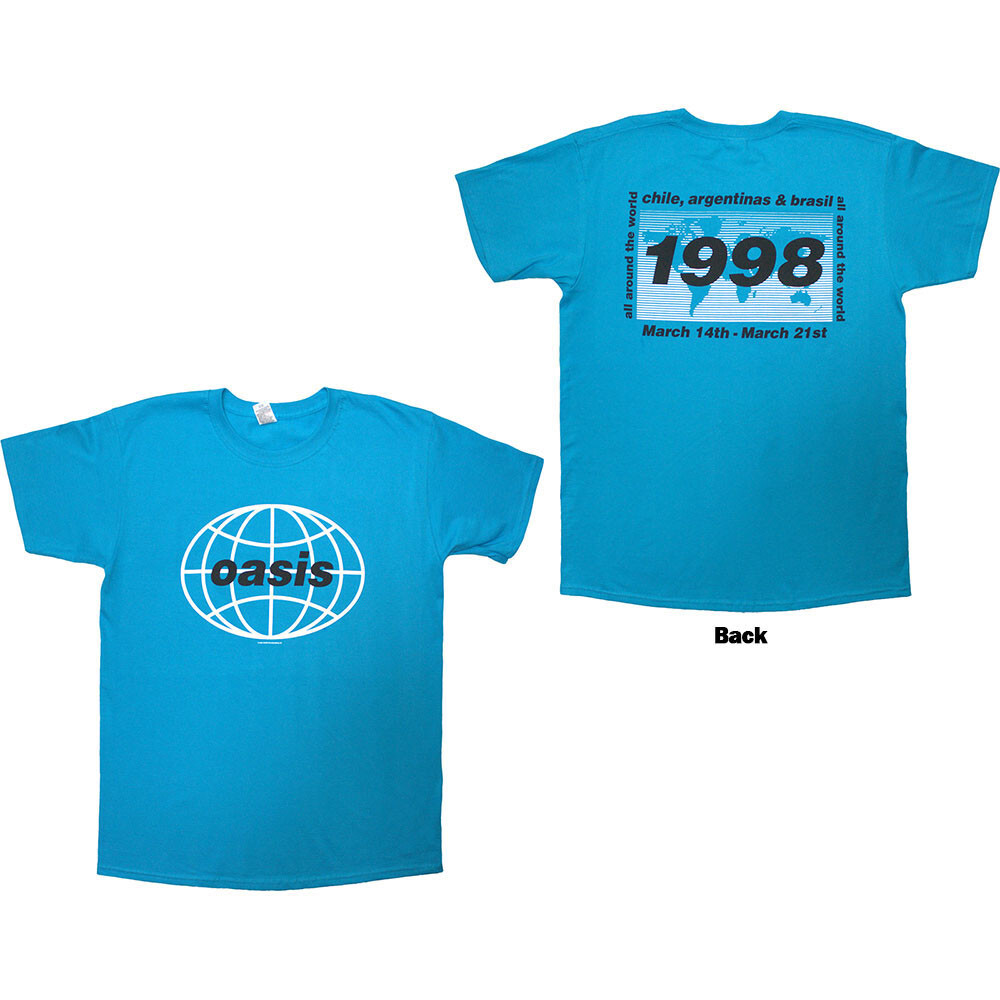 Oasis - 1998 World Tour-South America - Blue t-shirt | eBay