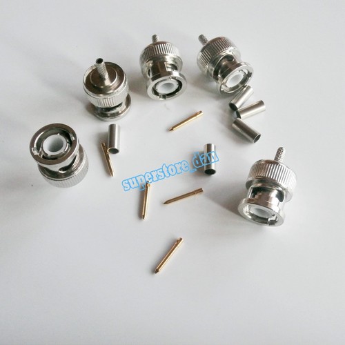 BNC Connector Crimp Male Q9 Plug lot For RG174 RG316 LMR100 RF Coaxial Cable - Picture 2 of 5