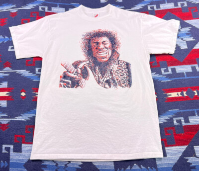RARE Vintage Jimi Hendrix Tee Shirt Adult Sketch Graphic 90s Art