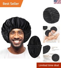 Bonnet for Men,Hair Bonnet for Sleeping,Double Layer Satin Bonnets for Black Wo