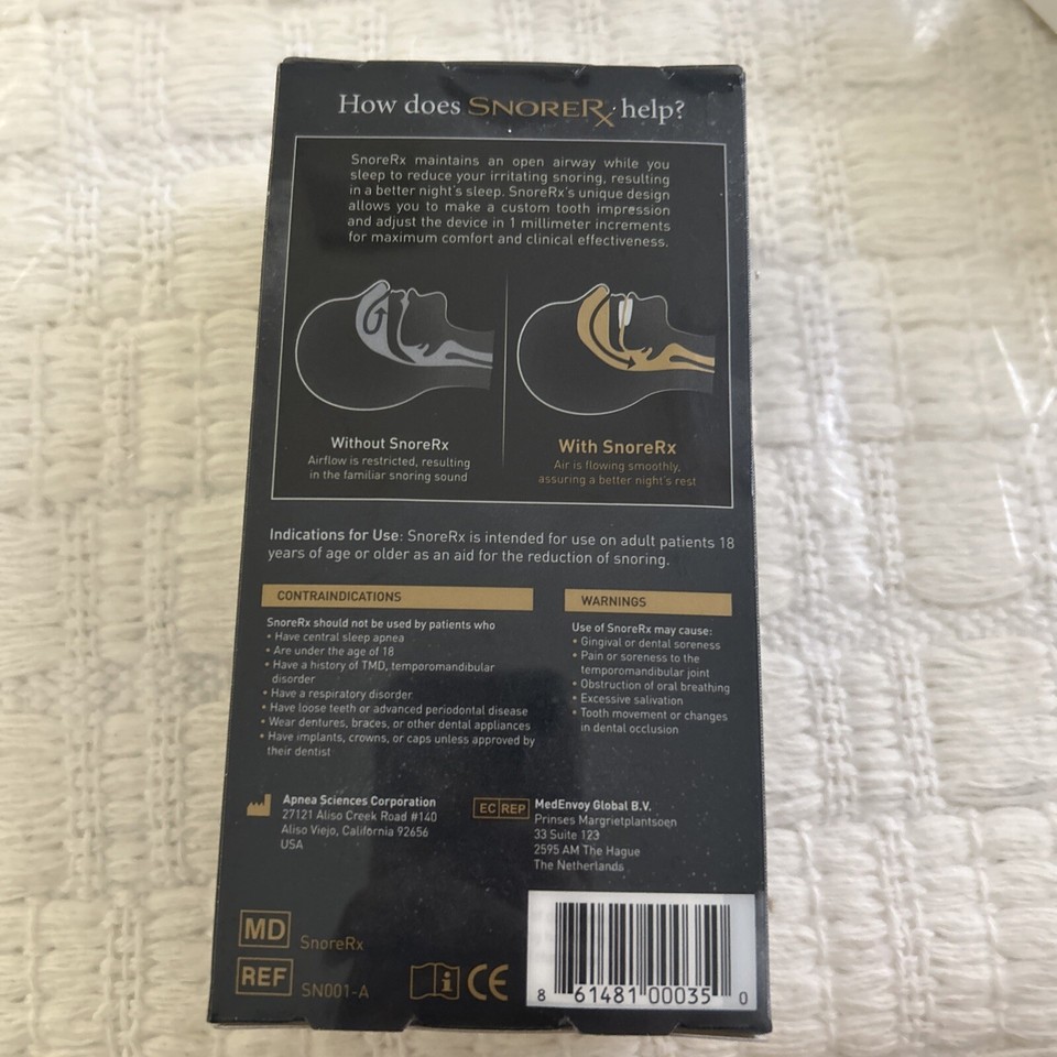 STOP SNORING TONIGHT!!!! SnoreRX Mouth Guard wStorage Case, & Fitting