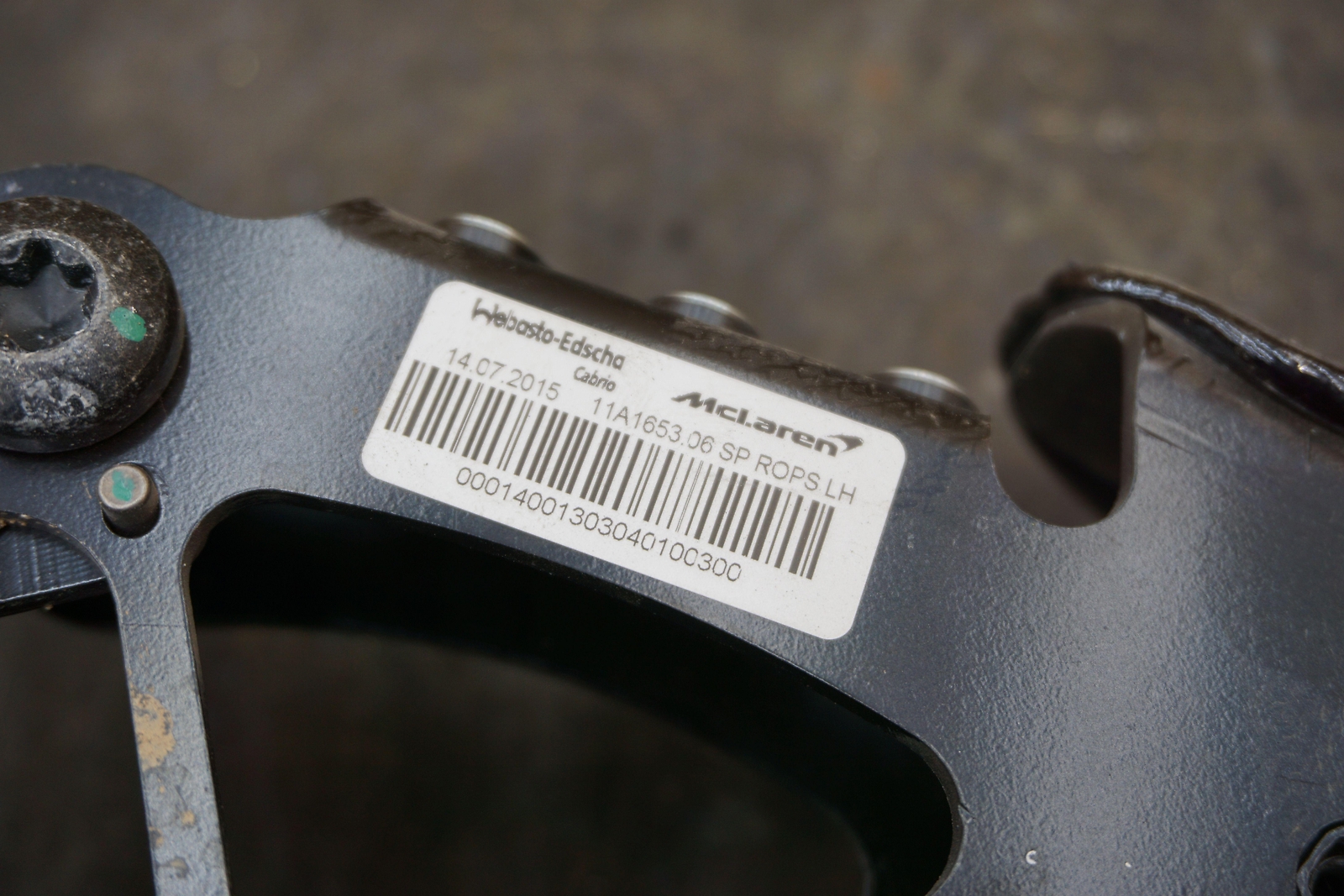 Set Rear Left Right Side Hinge Bracket OEM 11A1653 McLaren 650s Spider 2016